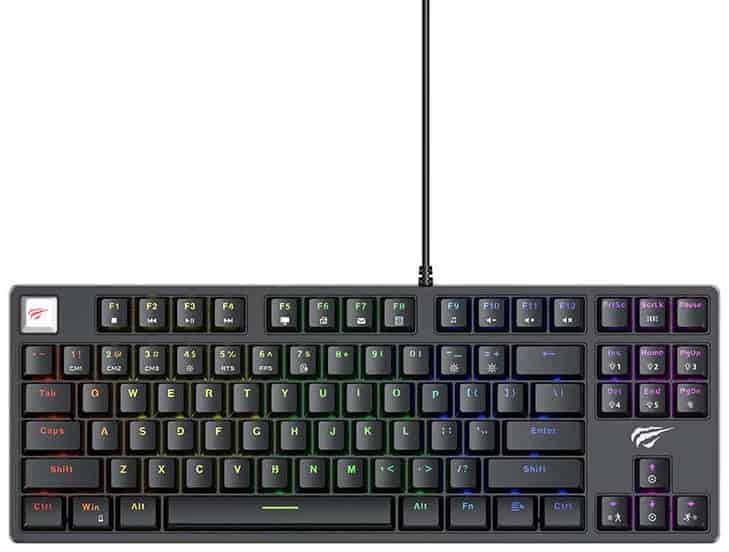 CLAVIER MECANIQUE GAMING HAVIT KB890L 87 KEY BLUE-SWITCH RGB BLACK